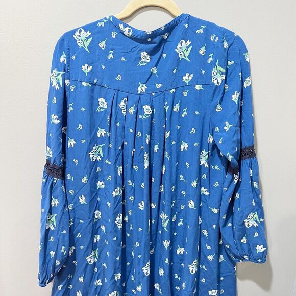 Matilda Jane Womens Blue Floral Flowy Dress M Day Tripping Boho Long Sleeve - Picture 12 of 15